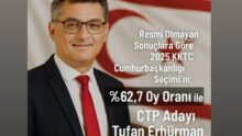 Resmi Olmayan Sonuçlara Göre 2025 KKTC Cumhurbaşkanlığı Seçimi’ni; %62,7 Oy Oranı ile CTP Adayı Tufan Erhürman kazandı!