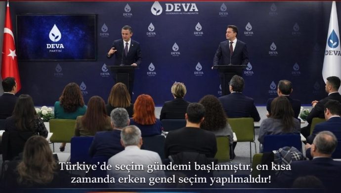 Ali Babacan, Özgür Özel’in ziyaretinde konuştu: “Türkiye’de seçim gündemi başlamıştır, en kısa zamanda erken genel seçim yapılmalıdır!