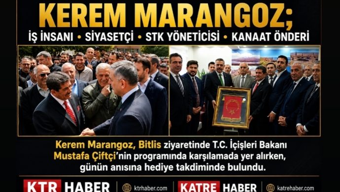 Kerem Marangoz, Bitlis ziyaretinde T.C. İçişleri Bakanı Mustafa Çiftçi’nin programında karşılamada yer aldı, günün anısına hediye takdiminde bulundu.