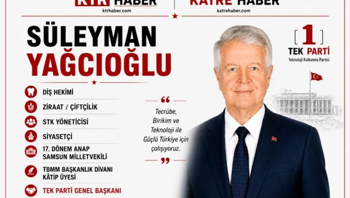 Süleyman YAĞCIOĞLU; Diş Hekimi • Ziraat/ Çiftçilik • STK Yöneticisi • Siyasetçi • 17. Dönem ANAP Samsun Milletvekili • TBMM Başkanlık Divanı Kâtip Üyesi • TEK Parti Genel Başkanı
